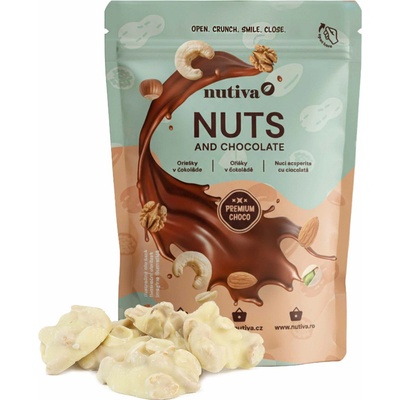 NUTIVA Arašidové hrudky v bielej čokoláde 200 g