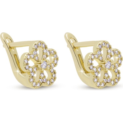 Biju Květinové náušnice pozlacené 14k zlatem 3807 1003807