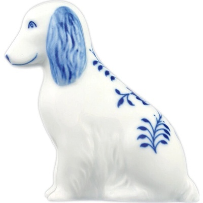 Český Porcelán Dubí Cibulák Pes sediaci 10 cm