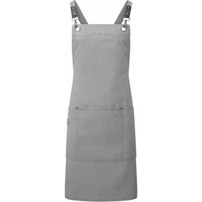 Premier Workwear Zástěra s laclem a kříženými popruhy klipy a přezkami Šedá 86 x 72 cm PW182