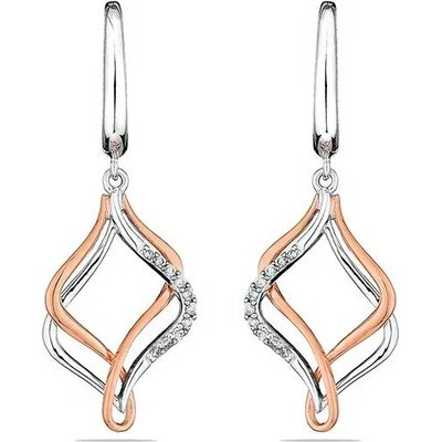 Swan Обици сребро и позлата с цирконий JT8299E Swan