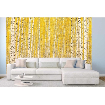DIMEX ART s. r. o Самозалепваща се флизелинова фототапета жълта бреза 375 x 250 см