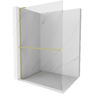 Mexen Kioto+ L душ панел с рафт Walk-in 100 x 200 см, прозрачен, златисто четкан - 800-100-123-55-00 (800-100-123-55-00)