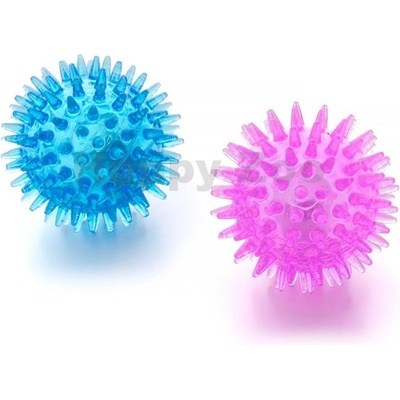 JK ANIMALS Led TPR míček s bodlinami 2 ks 4,5 cm