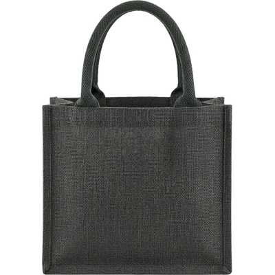 Westford Mill Jutová mini darčeková taška WM412 Grey Stripe 26 x 22 x 14 cm