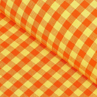 Bavlnená látka Olivia OL-006 Oranžovo-žltá kocka malá - šírka 150 cm