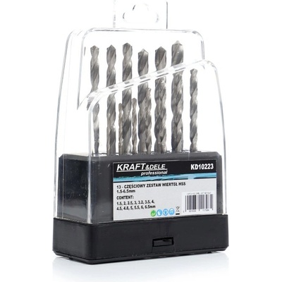 Sada vrtáků na železo HSS 1,5-6,5mm 13ks KD10223 KRAFT&DELE