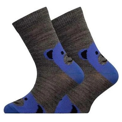 Dětské merino ponožky medvídek šedé