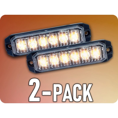 KAMAR LED výstražné svetlo 6xLED, 18W, 4 módy, 12/24V/2-PACK! [L1893]