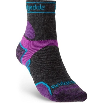 Bridgedale dámské ponožky Trail Run LW T2 MS Crew charcoal/purple