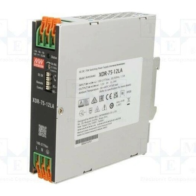 MEAN WELL XDR-75-12LA Napájecí zdroj: spínaný; na lištu DIN; 75W; 12VDC; 0÷6,24A; OUT: 1