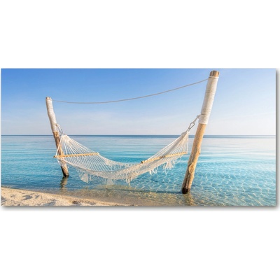 Fotoobraz na skle Hamak nad morom 100x50 cm
