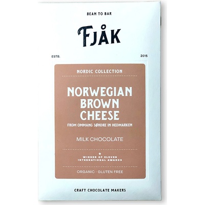 FJAK Sjokolade 45% mléčná čokoláda BROWN CHEESE s hnědým kozím sýrem 60 g