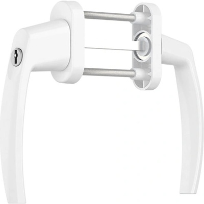 ROTO Balkonový set uzamykatelných klik včetně rozetek VICTORY Barva: Bílá RAL 9010 – Zbozi.Blesk.cz