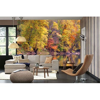 DIMEX ART s. r. o Самозалепваща се флизелинова фототапета отражение на есенния пейзаж 375 x 250 см