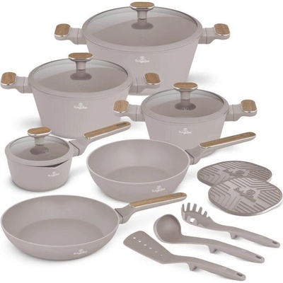 Berlingerhaus Sada nádobí s titanovým povrchem 15 ks Taupe Nordic Collection