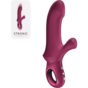 FUN FACTORY Bi Stronic Curve - тласкащ вибратор с клиторен пристав (червен)