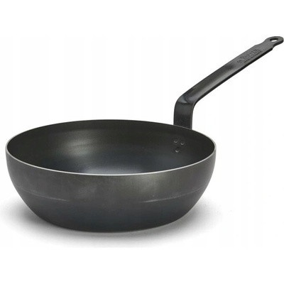 De Buyer Modrá uhlíková pánev hluboká 28 cm ocel indukce