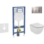 Geberit Duofix - Комплект за монтаж пред стена, тоалетна Tesi и седалка, бутон Sigma20, матов хром/хром SANI11CD2122 (SANI11CD2122)