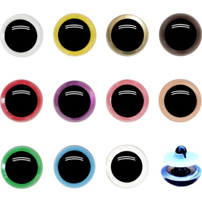 Oči bezpečnostní barevné - 12mm, oranžová