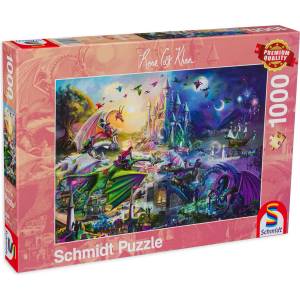 Schmidt Spiele Пъзел Schmidt от 1000 части - Нощно състезание с дракони (57585)