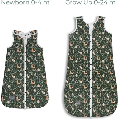Sleepee Rostoucí sada celoročních pytlů Newborn & Grow Up Green Forest