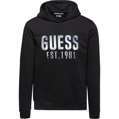 Guess pánska čierna s kapucňou s nášivkou M4RQ36.KBK32