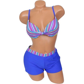 Image 1 of Дамски бански в синьо с цветно райе