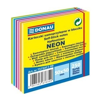 DONAU Bloček Donau v 6 neónových farbách 50x50mm 250l