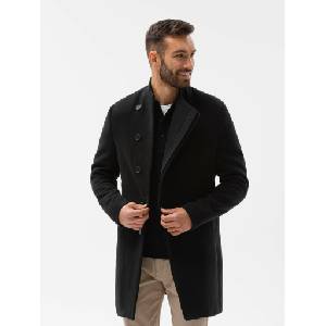 Ombre Clothing Черно мъжко палто с омбре елементи C501 Ombre Clothing | Cheren | МЪЖЕ | M