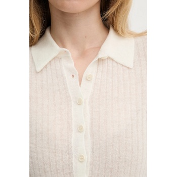 BOSS Orange Вълнена тениска с яка BOSS Orange дамска в бежово 50543977 (50543977)