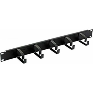 TECHLY Аранжиращ панел с 5 скоби, метален, черен (i-case-cable-bk5)