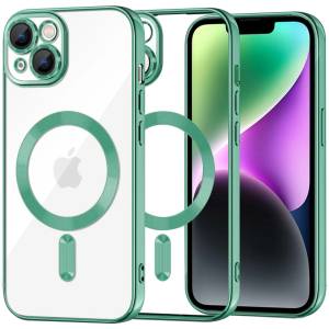 Techsuit Калъф за iPhone 14 - Luxury Crystal MagSafe - Light Green (KF2324601)