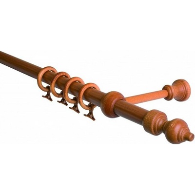 GARNÝŽE-HEBR Garnýž dřevěná třešeň jednoduchá 360 cm