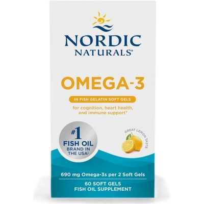 Nordic Naturals Omega-3 690 mg | Fish Gelatin Softgels [60 Гел капсули]