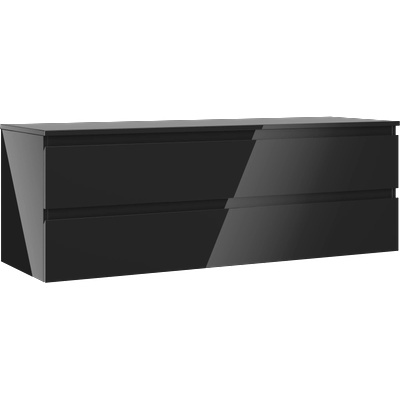 Mexen Orio шкаф за баня под умивалник 140 см с плот, 2 чекмеджета, черен гланц - 91A10-14047-2-BFFC70 (91A10-14047-2-BFFC70)