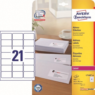 Avery Zweckform 40 listů, A4, bílé L7160-40