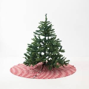 Linen Tales Червен ленен кръгъл килим за под елхата ø 125 cm Red Gingham - Linen Tales (LT-CHRTRSK-1S-RNCH)