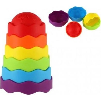 Teddies Věž/Pyramida hvězda barevná stohovací skládačka 6 ks