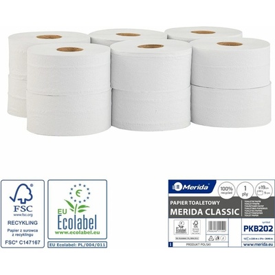 Merida Klasik 19 cm 220 m bělost 75% 12 rolí/balení