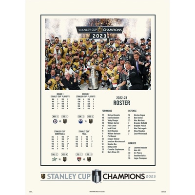 Mustang Plagát Vegas Golden Knights NHL Stanley Cup Champions 12" x 16" Stats & Roster