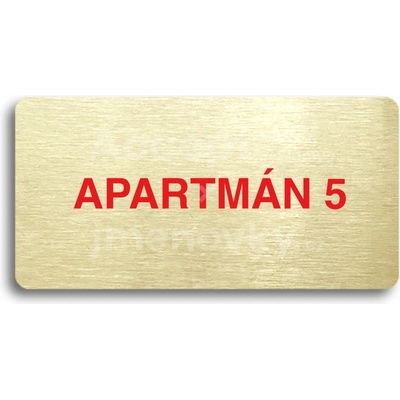 ACCEPT Piktogram APARTMÁN 5 - zlatá tabulka - barevný tisk bez rámečku