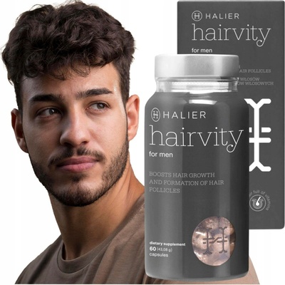 Halier Tablety proti vypadávání vlasů pro muže na plešatění Hairvity Men 60 kapslí