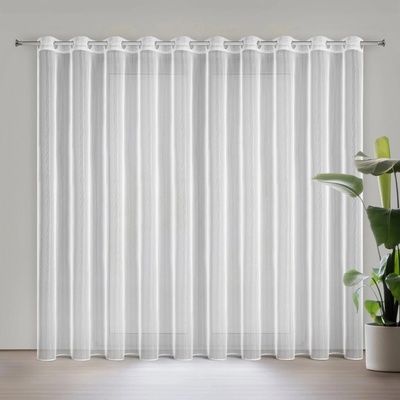 EUROFIRANY ZÁCLONA NA KROUŽCÍCH ESEL 350X250 CM BÍLÁ