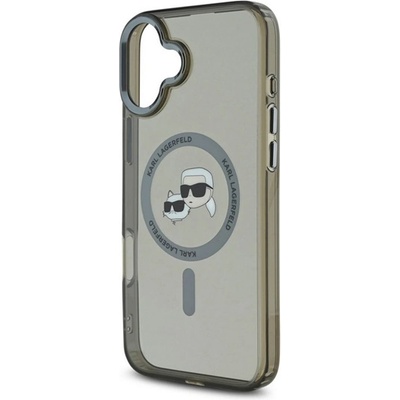 CG Mobile iPhone 16 KARL LAGERFELD IML K&CH HEADS METAL FRAME MAGSAFE Силиконов удароустойчив протектор за телефон, MagSafe, ЧЕРЕН KLHMP16SHLSKCK (KLHMP16SHLSKCK)