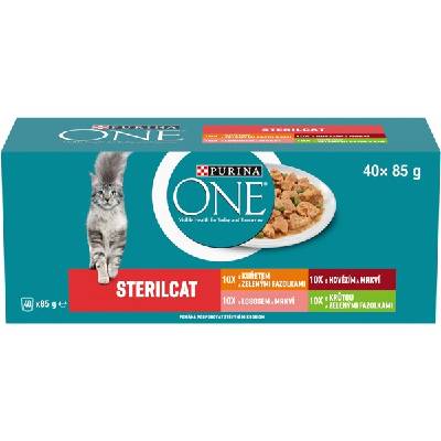 Purina One Sterilcat hovädzí kura losos morka 40 x 85 g