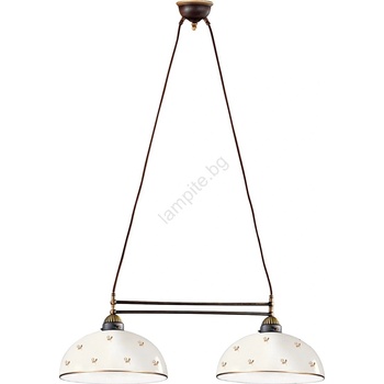 Kolarz 731.82. 171 - Пендел NONNA на кабел, 2xE27/75W/230V, с флорални елементи, розово злато (KL0417)