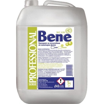Bene Препарат за почистване на тоалетна, гел, професионален, 5 L, зелен