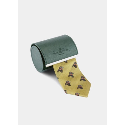 Alan Paine kravata z pravého hedvábí motiv Retriever Yellow APM048