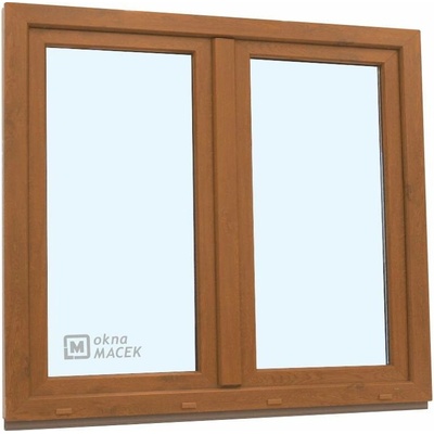 KÖMMERLING Plastové okno - 70 AD, 1500x1500 mm, O+OS klapačka, zlatý dub zlatý dub/bílá